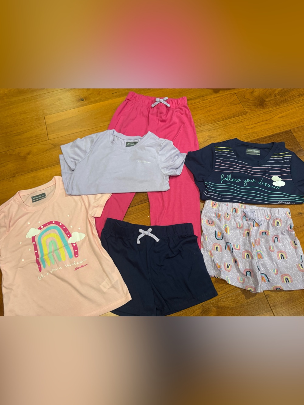 Eddie Bauer Girls Pajama Set - Pink, Navy, Lavender